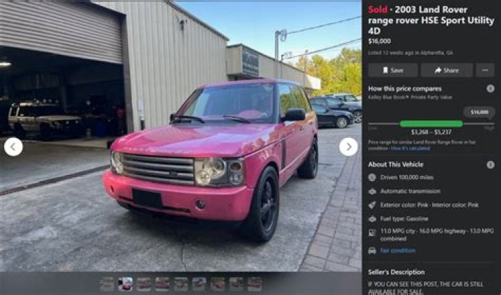 Katie Price’s iconic £140,000 pink Range Rover is now up for sale for just £10,000.
