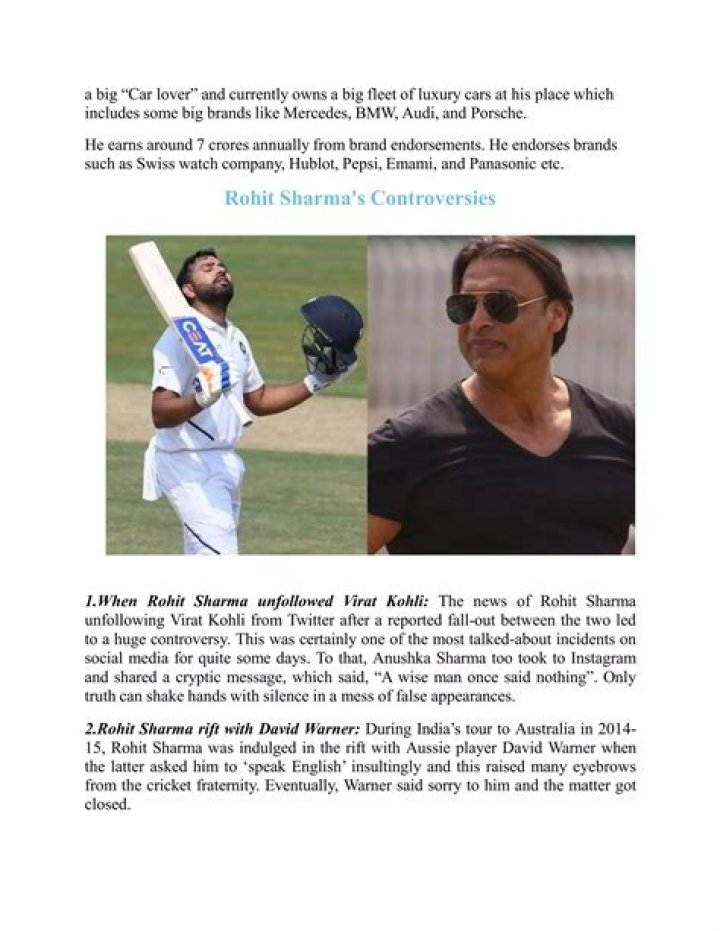 Rohit Sharma Biography - Facts, Childhood, Family Life & Achievements